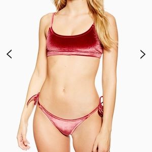TOPSHOP VELVET BIKINI SET